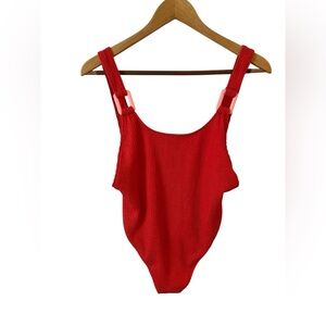 NWT Aerie Crinkle Scoop Cheekiest One Piece Swimsuit Women’s Sz: L